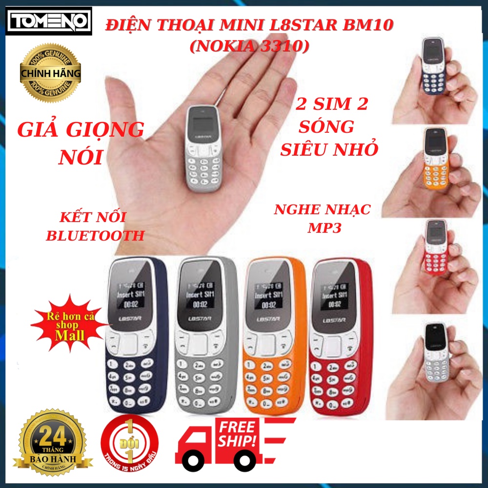 điện thoại mini , L8STAR BM10 ( Nokia 3310 ) , 2 sim 2 sóng siêu nhỏ , đổi giọng nói , kết nối bluetooth , Nghe Nhạc mp3 thumbnail
