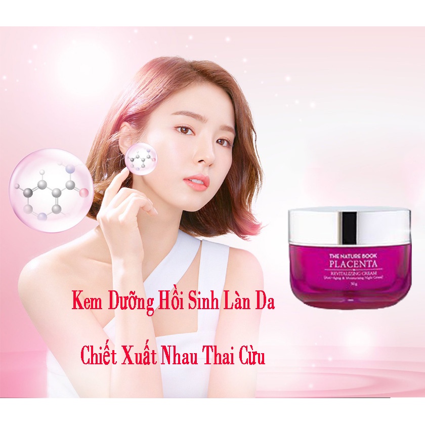 Kem dưỡng hồi sinh làn da chiết xuất nhau thai cừu The Nature Book Placenta Revitalizing Cream 50g