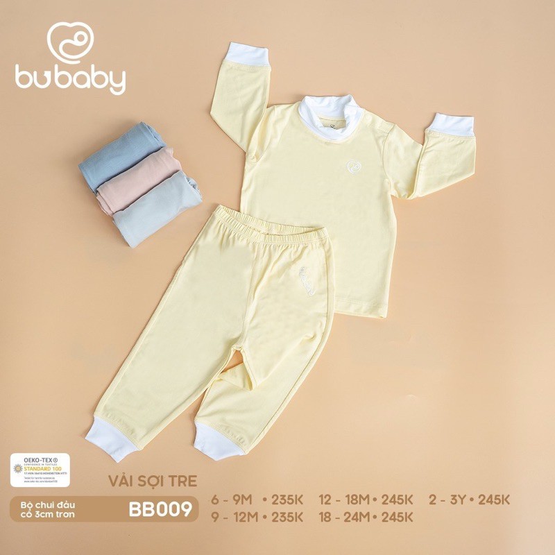 Sale up to 50%BU mẫu mới! Bộ quần áo dài tay cổ 3cm cúc cài vai chất liệu Bamboo cho các bé từ 6m-3y!