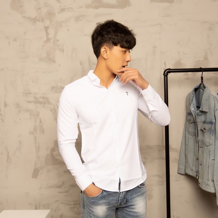 Áo sơ mi nam trắng tay dài vải mịn A401 MĐ | BigBuy360 - bigbuy360.vn