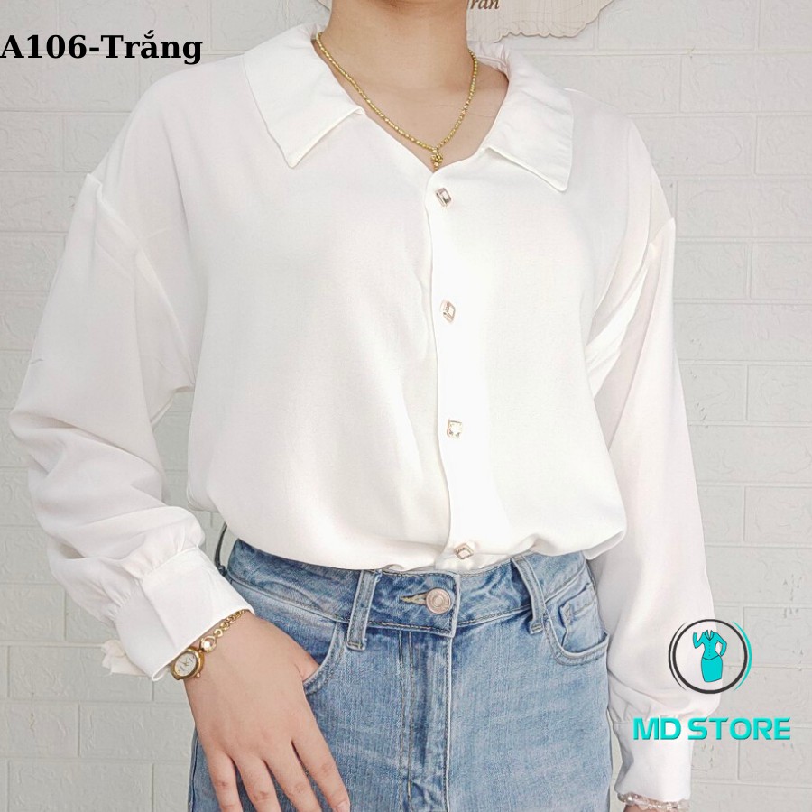 ⚡🍁🍂 Áo Nữ Đẹp ❣️ Áo Sơ Mi nút kiểu tay dài - Hàng Thiết Kế - MD_STORE 🌾🍀