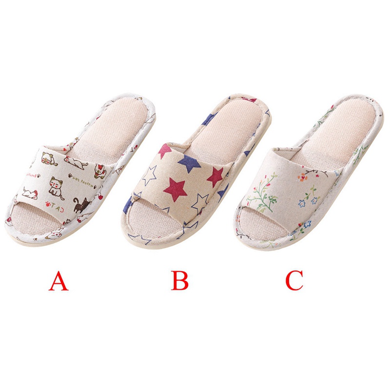 Dép Đi Trong Nhà Đế Dày Mềm Mại Bằng Vải Lanh cotton Cho Cặp Đôi