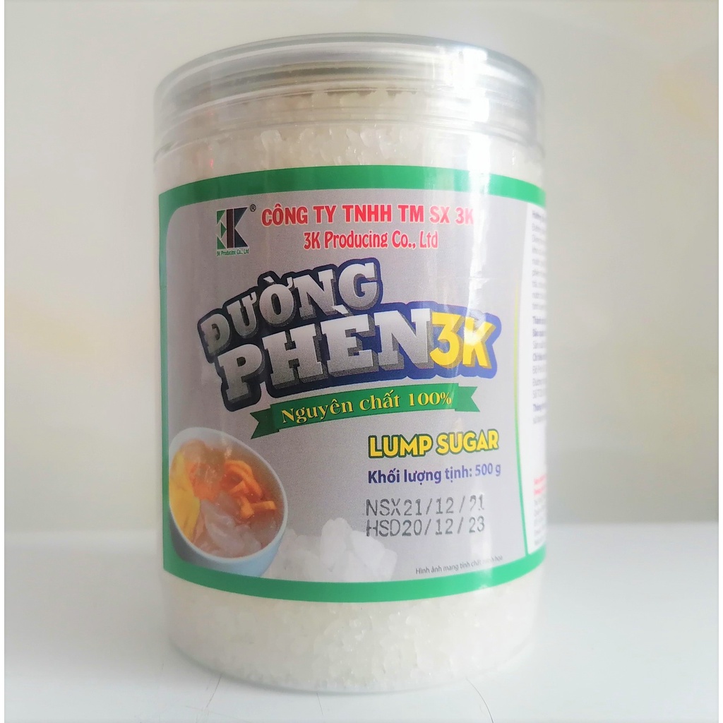 [Hộp 500g] ĐƯỜNG PHÈN HẠT NGUYÊN CHẤT [VN] 3K Lump Sugar (alc-hk)