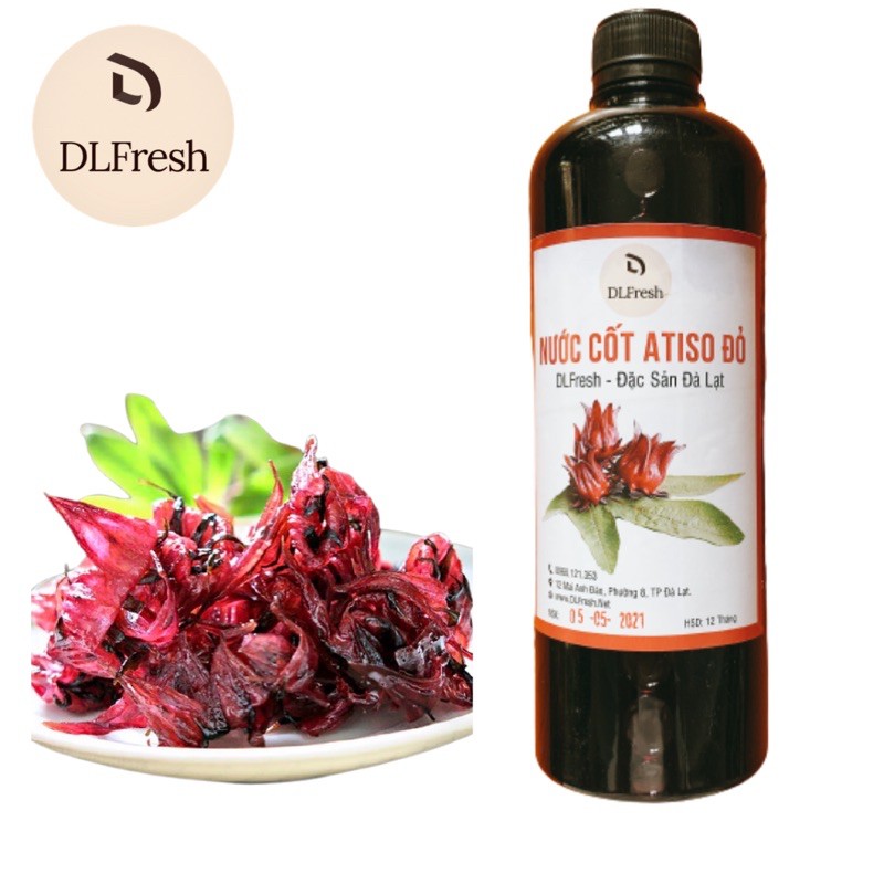 Nước Cốt ATISO Đỏ DLFresh Nước Cốt Hoa Hồng Chai 550ml