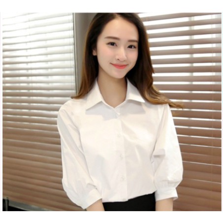 Áo Sơ Mi Nữ trắng tay bồng Gloria Shop - Ảnh Thật💖 Sơ mi kiểu GL01 | BigBuy360 - bigbuy360.vn