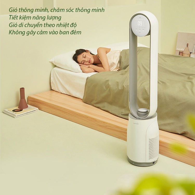 Quạt không cánh lọc không khí KEHEAL A3 màu trắng tinh xảo thiết kế hoàn hảo