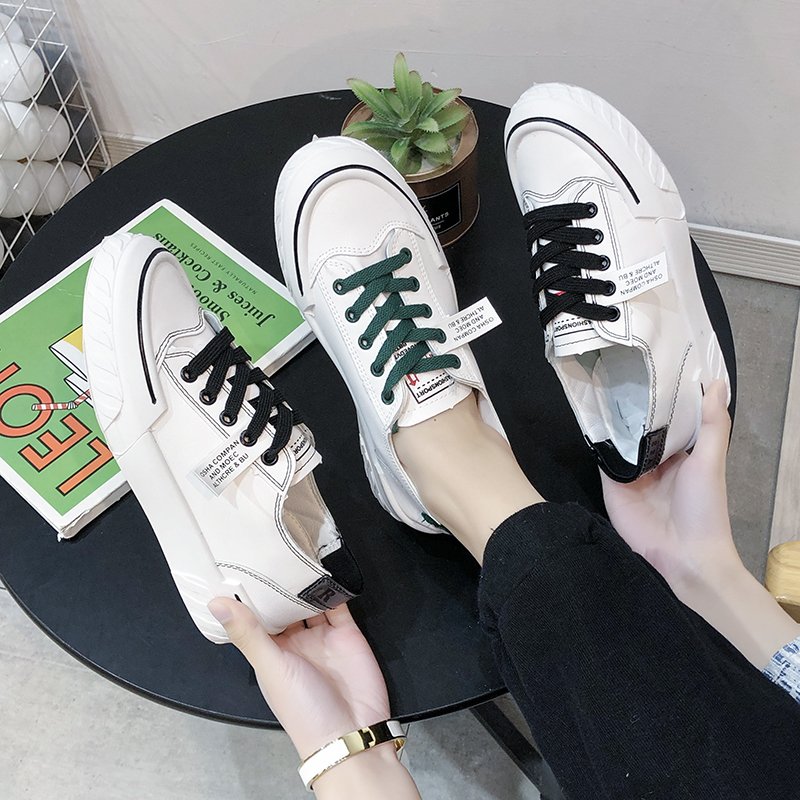 IELGY white shoes women's single shoes casual sneakers