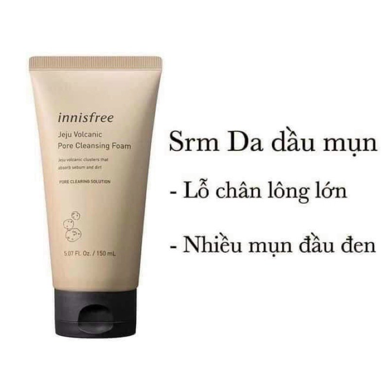 Sữa Rửa Mặt Tro Núi Lửa Innisfree Jeju Volcanic Pore Cleansing Foam