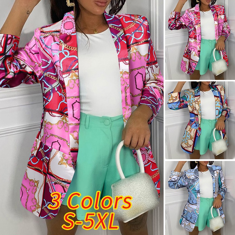 Áo khoác blazer CELMIA tay dài in họa tiết phong cách vintage dành cho nữ | BigBuy360 - bigbuy360.vn