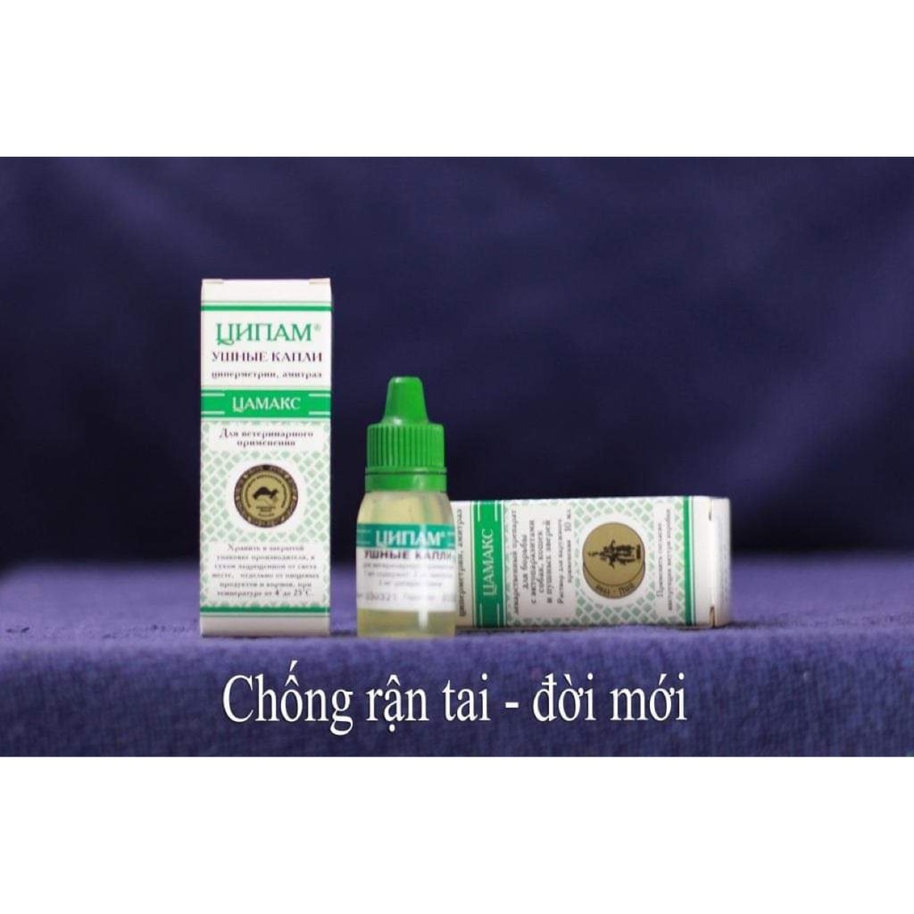 Thuốc nhỏ tai trị rận tai, viêm tai cho chó mèo nhập Nga