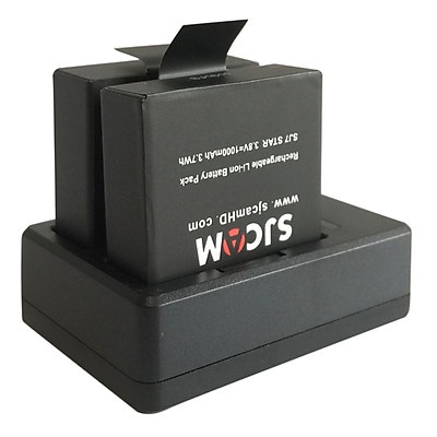 Sạc Pin Đôi SJCAM + 2 Viên Pin Cho SJcam SJ4000 Wifi SJ5000 M10 (900mAh) Hàng nhập khẩu