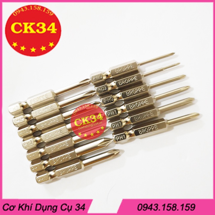 Mũi tô vít 4 cạnh có nam châm. Mũi tô vít 4 cạnh chuôi lục giác dài 50mm cho khoan pin, điện hãng PROPPE cao cấp