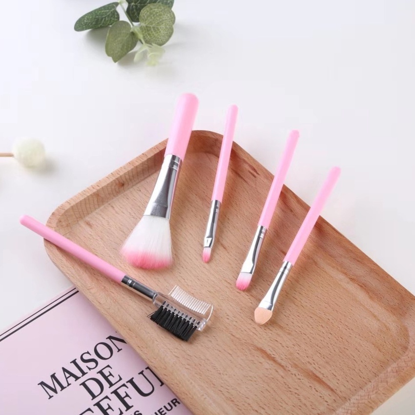 Bộ 5 Cọ Trang Điểm Chuyên Dụng Cho Đánh Phấn Mắt / Kẻ Mắt / Kem Nền