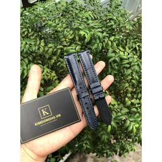 TẶNG CHỐT VÀ DỤNG CỤ THAY DÂY Dây đồng hồ da bò Diloy chính hãng Tây Ban Nha màu xanh tím than