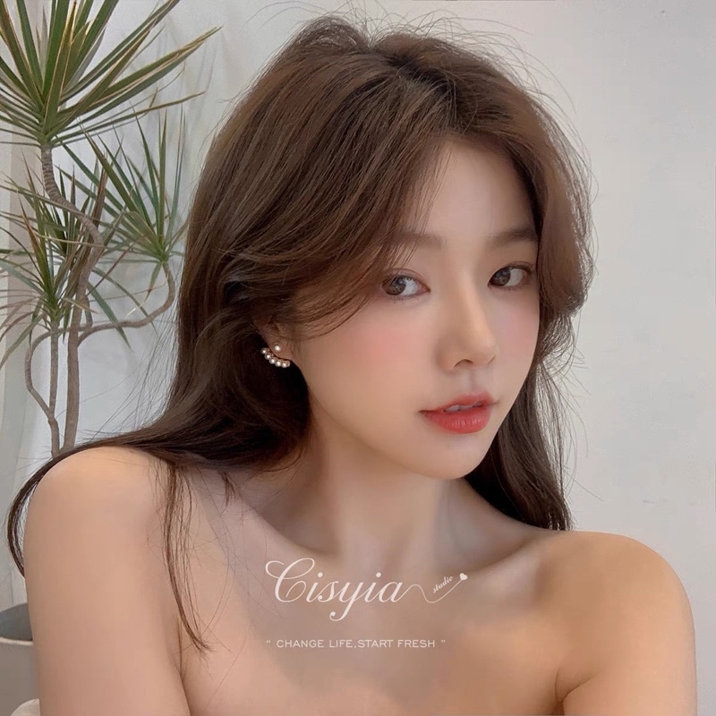 Khuyên tai nữ ngọc trai nhân tạo hình mỏ neo thời trang hàn quốc