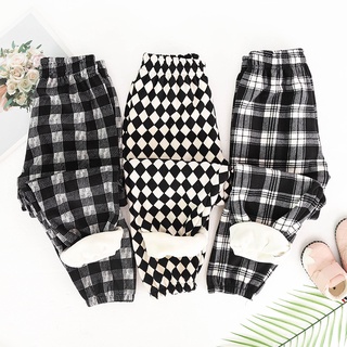 100-150cm Trẻ Em Thời Trang Lót Lông Cừu Dày Thể Thao Quần Trung Nhỏ Trẻ Em Rời Quần Ấm Áp Phiên Bản Hàn Quốc Kiểm Tra Quần