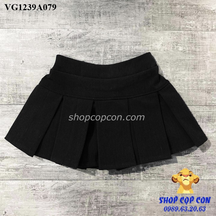 Chân váy xếp ly có quần bên trong cho bé gái từ 20-32kg