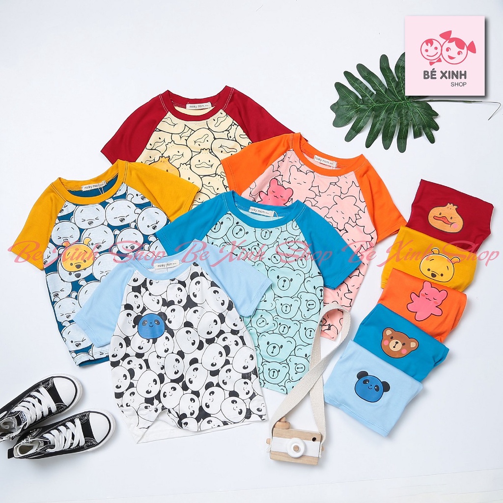 Bộ Cộc tay Thun Lạnh Cho Bé Trai Bé Gái Minky Mom  Quần áo cộc tay đồ bộ thun lạnh bé trai gái NHIỀU_THÚ