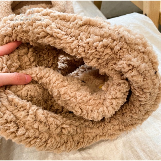 Mũ kiêm khăn choàng cổ hình tai gấu dễ thương phong cách Nhật bản