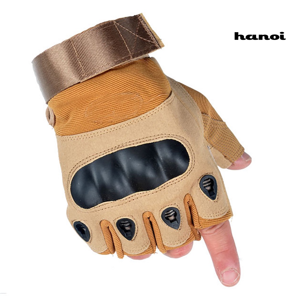 1 Đôi Găng Tay Nửa Ngón Thoáng Khí Chống Trượt Phong Cách Quân Đội