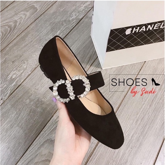 Giày bệt vải nhung SUDI-SHOES-SD015_BAF đính đá siêu sang chảnh