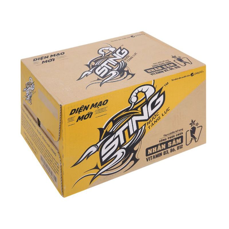 Thùng 24 chai/ lốc 6 chai  nước tăng lực sting vàng 330ml/ sting đỏ 330ml