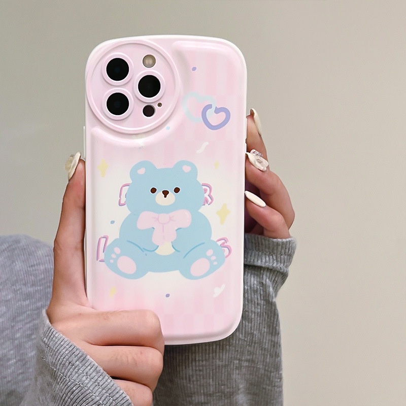 Ốp lưng iphoneỐp Điện Thoại  Hình Gấu Có Giá Đỡ Cho iPhone 11 Pro Max 13 Pro Max 12 Pro Max 7Plus xr XS MaxDinuo case