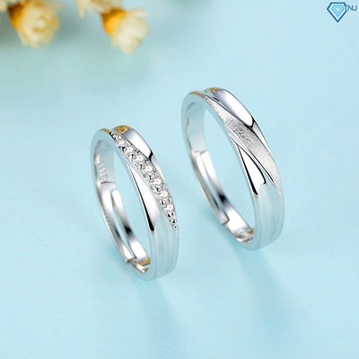 Nhẫn đôi bạc 925 nam nữ đẹp khắc tên giá rẻ ND0201 Trang Sức TNJ