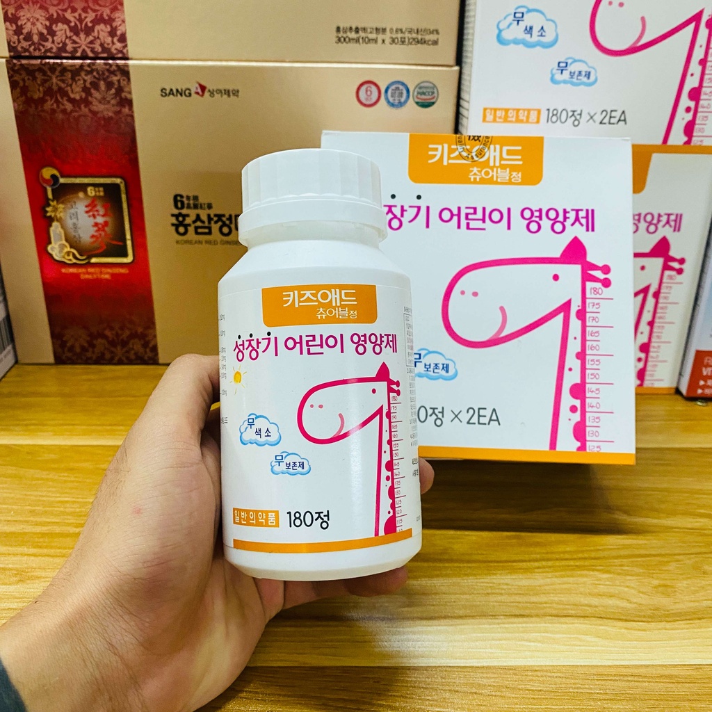 Kẹo Canxi Hươu Cao Cổ Hàn Quốc Tăng Chiều Cao Tối Ưu Cho Bé (Hộp 180 viên)
