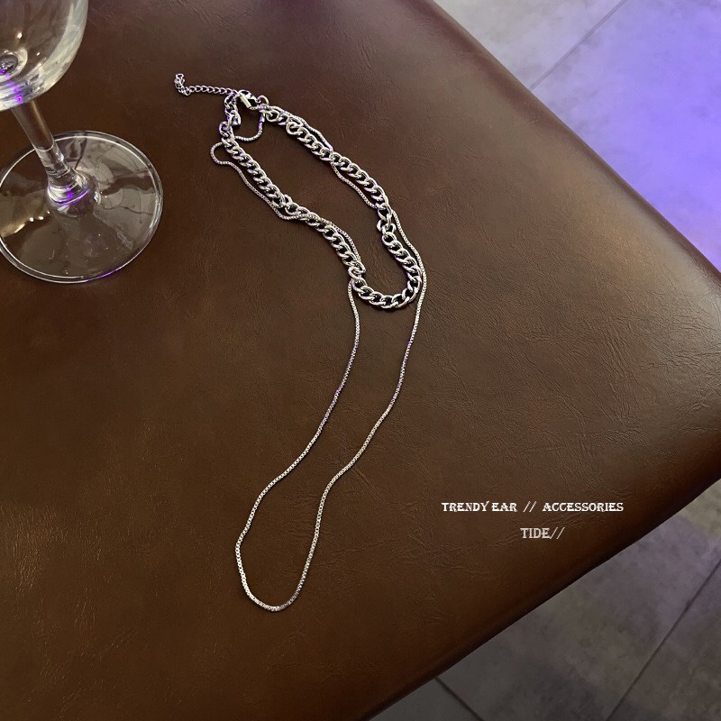 Dây Chuyền Chất Liệu Titan Không Gỉ Mặt Tròn Dạng Xích Cá Tính Nổi Bật Phong Cách Hip Hop Dobi DC1