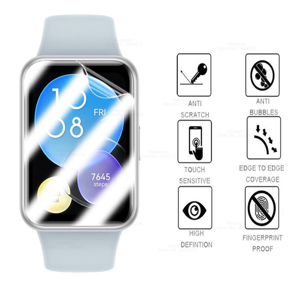 Miếng Dán Cường Lực Cong Bảo Vệ Màn Hình Cho Đồng Hồ Thông Minh huawei fit 2 Kính