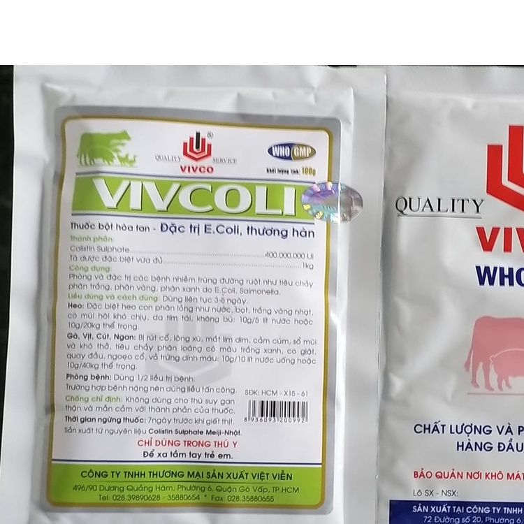 [DT] ViVCOLI 100g chỉ dùng trong thú y
