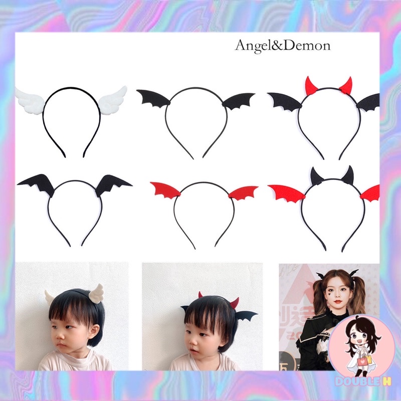 Cài tóc thiên thần ác quỷ hoá trang Halloween