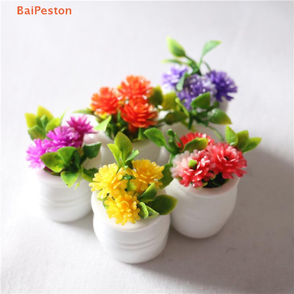 Set 3 Chậu Cây Xanh Mini Tỉ Lệ 1: 12 Dùng Để Trang Trí Nhà Búp Bê