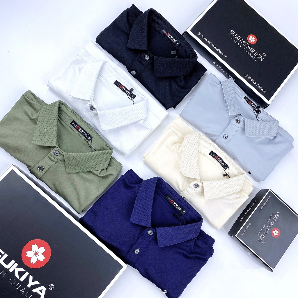 Áo Polo Nam SUKIYA 7 Màu Chất Liệu Mềm Mại, Thoáng Mát, Chống Nhăn, Phom Dáng Ôm Trẻ Trung, Năng Động (AT05)