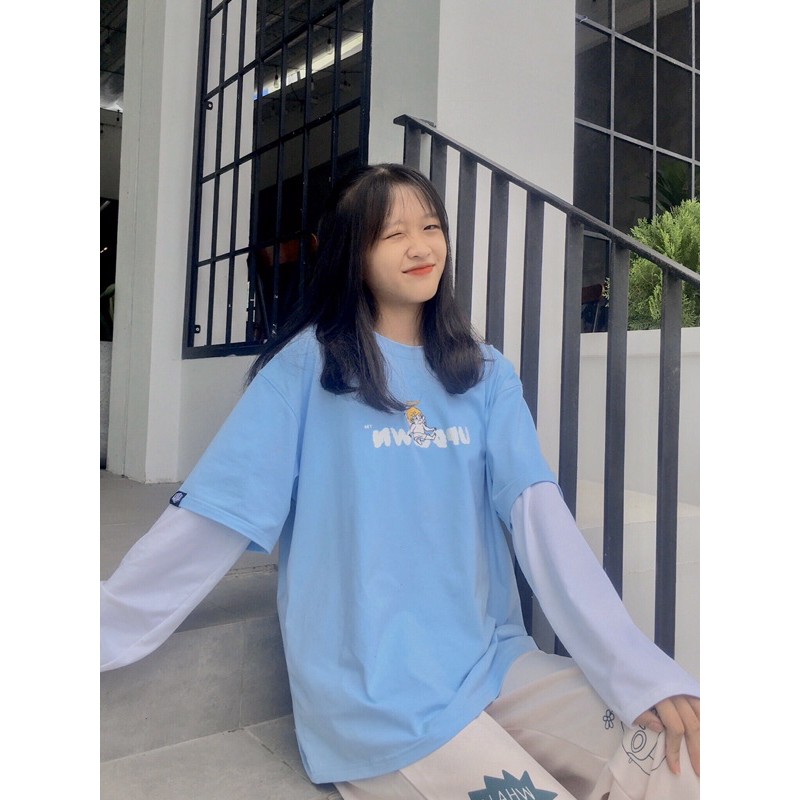 Áo thun in thiên thần UPDOWN form oversize Unisex chất liệu thun cotton 4 chiều dày dặn (3 màu )