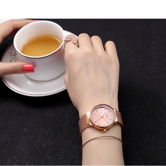 Đồng hồ đeo tay CRRJU 2122 M máy thạch anh chất liệu thép không gỉ chống thấm nước thời trang