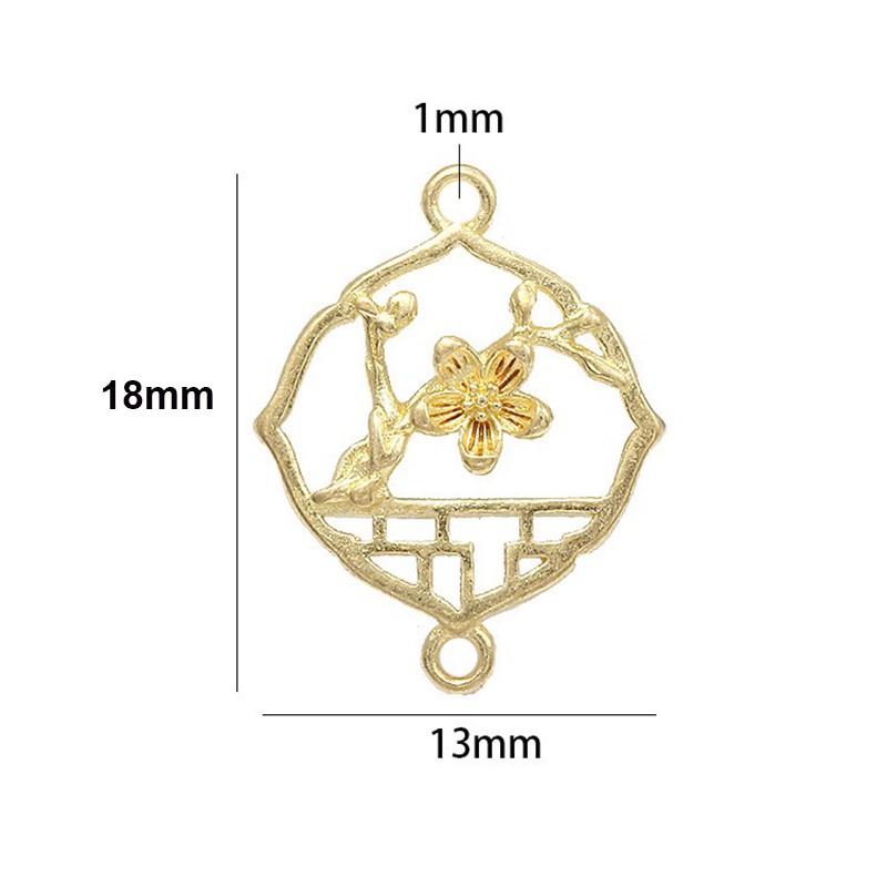 1 phiến treo đúc họa tiết hoa mai 18mm nguyên liệu làm trâm làm trang sức cổ trang