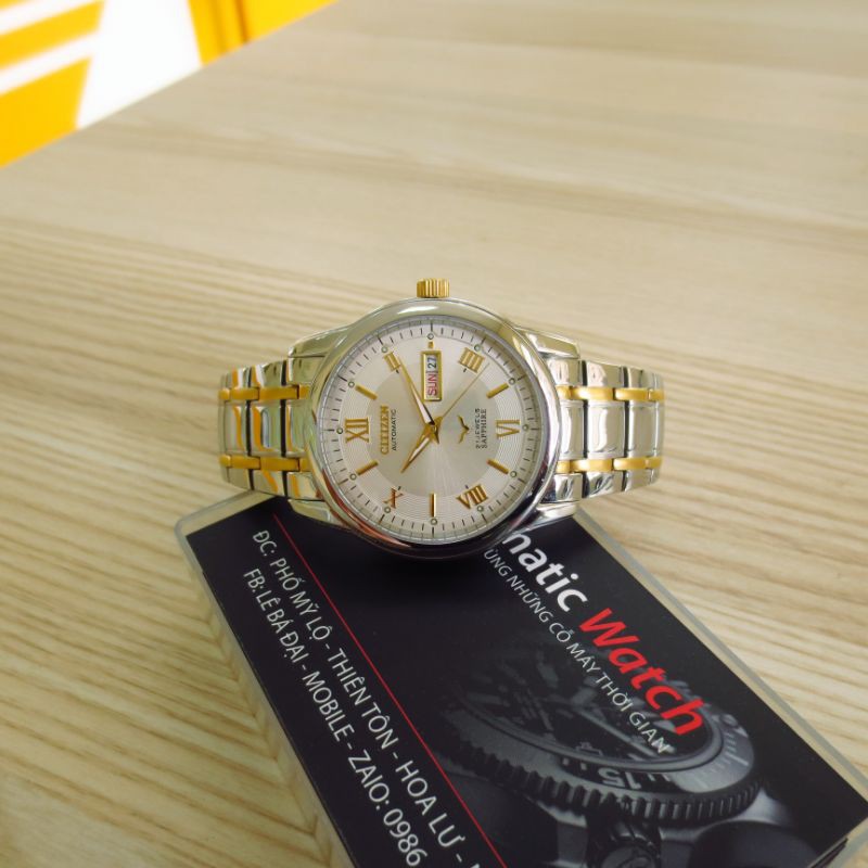 Đồng hồ cơ nam CITIZEN nhật bãi chính hãng máy cơ tự động tích cót khi đeo