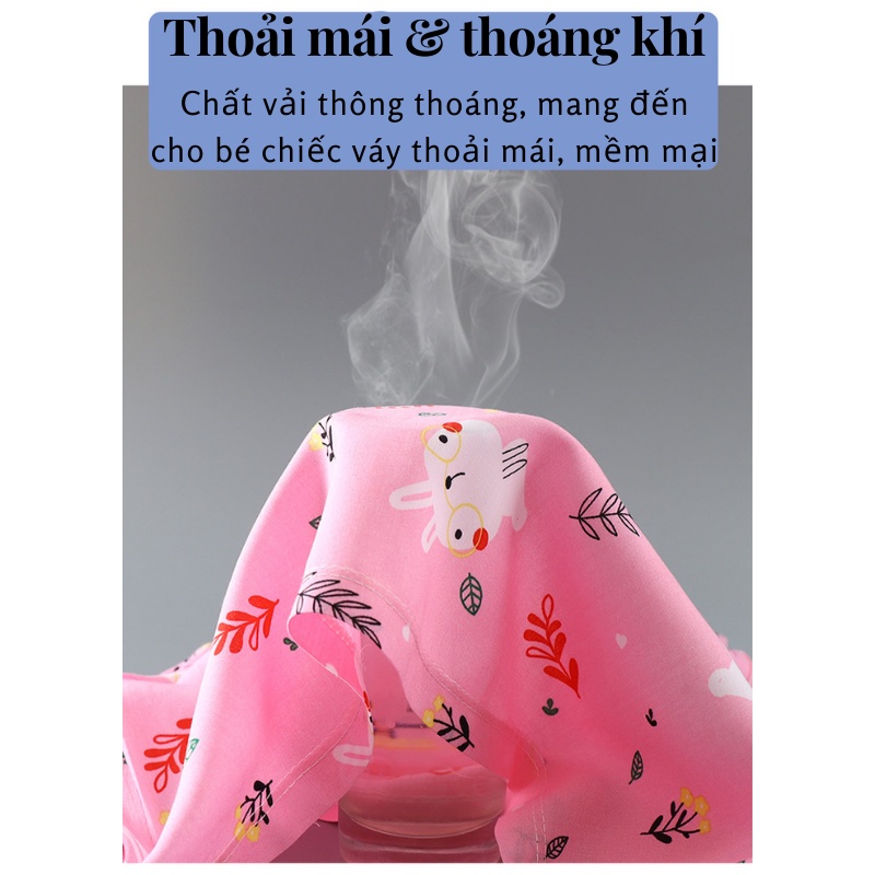 Váy bé gái, đầm bé gái mùa hè chất cotton mềm mịn thoáng mát nhiều hoạ tiết dễ thương