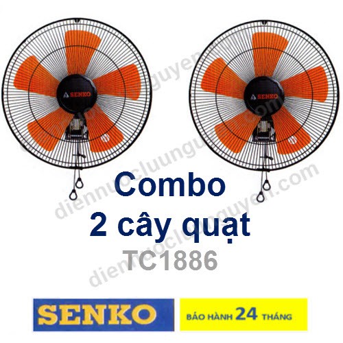 COMBO 2 QUẠT TREO 2 DÂY CÔNG NGHIỆP 4.5 TẤC SENKO TC1886