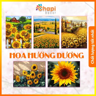 Tranh Tô Màu Số Hóa Hoa Hướng Dương, Tranh sơn dầu số hóa, Đã căng khung, Có dầu bóng, KT40x50cm | Chapi Decor