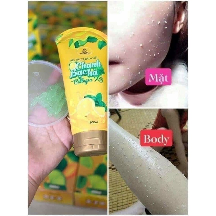 Tẩy Tế Bào Chanh Bạc Hà Collagen X3 - Tẩy Tế Bào Colagen X3 Mỹ Phẩm Đông Anh