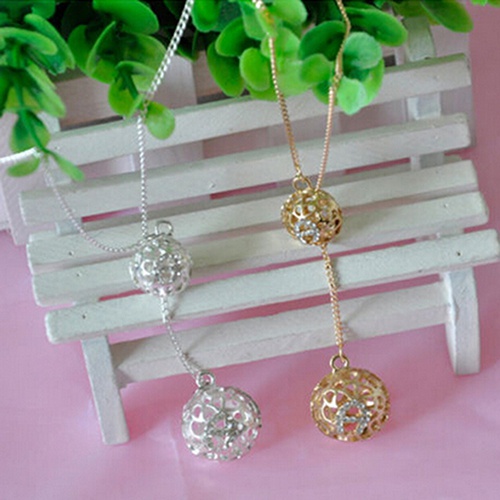 Dây chuyền dài mặt quả cầu đính đá thời trang cho nữ