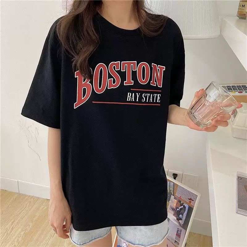 Áo thun tay lỡ unisex BOSTON