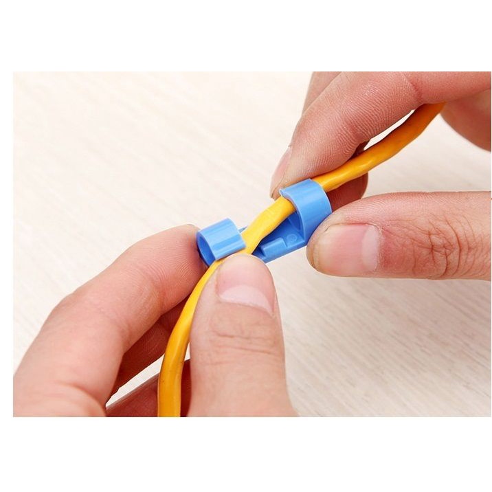 Nẹp cố định dây điện dán tường -BỘ 20 cái kèm miếng dán, kẹp giữ dây điện, dùng để đi đường dây điện  cáp