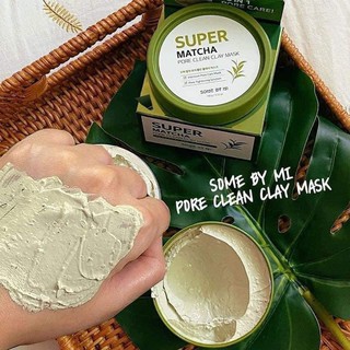 Mặt nạ đất sét trà xanh Some By Mi Super Matcha Pore Clean Clay Mask 100g ( SALE LỖ , DATE THÁNG 7/2024 )