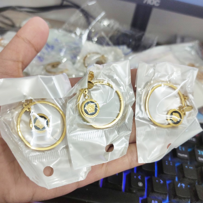 Bông Tai Tròn Dự Tiệc Titan Ko Đen TT 4397