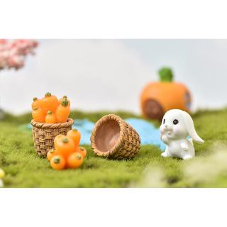 Set 7 Mô Hình Thỏ / Cà Rốt / Thỏ Trang Trí Sân Vườn