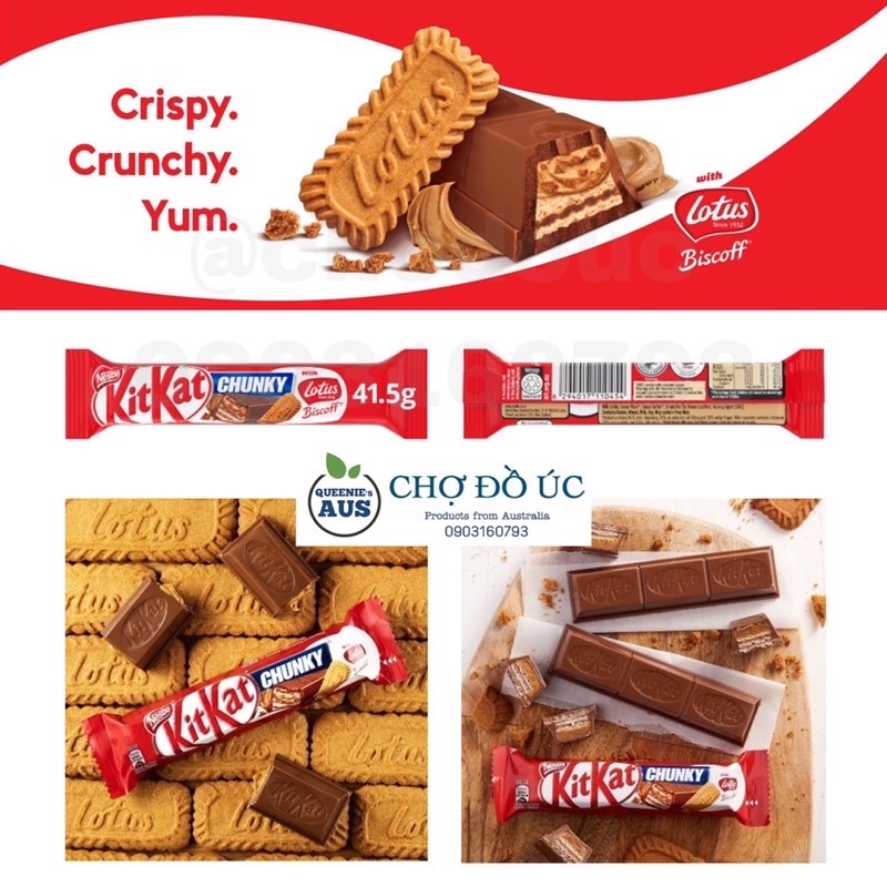 KitKat New 2023 - Bánh xốp KitKat phủ chocolate 4F - nhập Úc